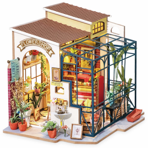 Florăria lui Emily DG145 - cu iluminare LED - kit de asamblare, Robotime - imagine 6