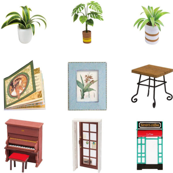 Cafeneaua lui Simon DG109 – cu iluminare LED – kit de asamblare, Robotime - imagine 5