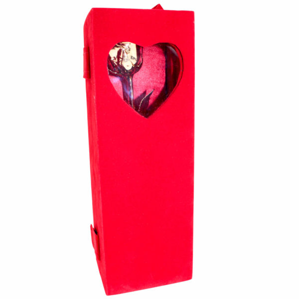 united-entertainment-golden-rose-with-golden-vase-in-red-velvet-box-2 Trandafir și vază, placate cu aur de 24k în cutie de catifea roșie, United Entertainment - imagine 3