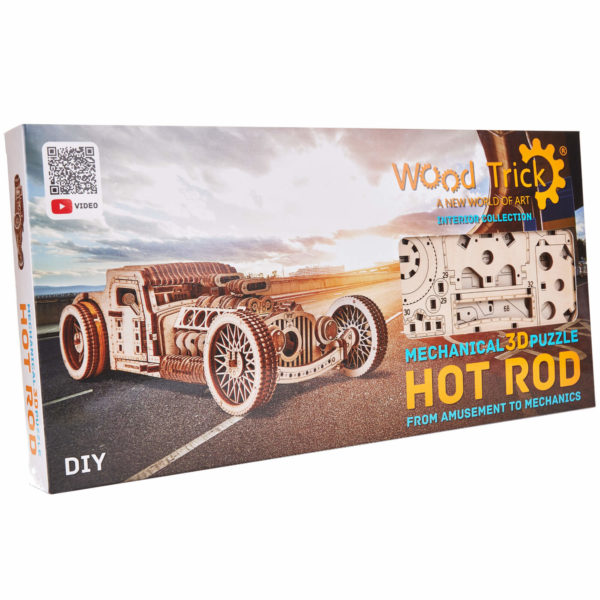 Hot Rod - puzzle 3D - kit de asamblare, Wood Trick - imagine 8