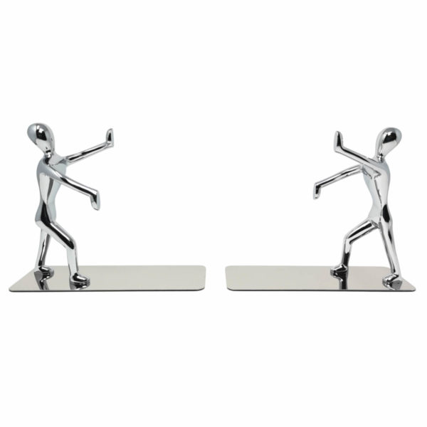 Bookend-Shadow-x2-chrome Set 2 suporți cromați pentru cărți - "Umbre"