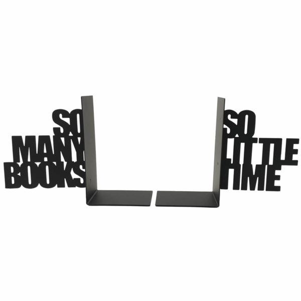 Bookend-so many!-black Set 2 suporți carte "So many!"