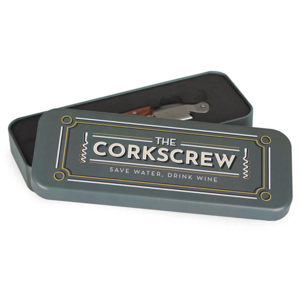 Desfăcător sticle multifuncțional cu tirbușon în cutie metalică, Balvi - imagine 6