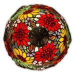 Lampă de masă cu fluturi și decor floral în stil Tiffany, ADM - imagine 2