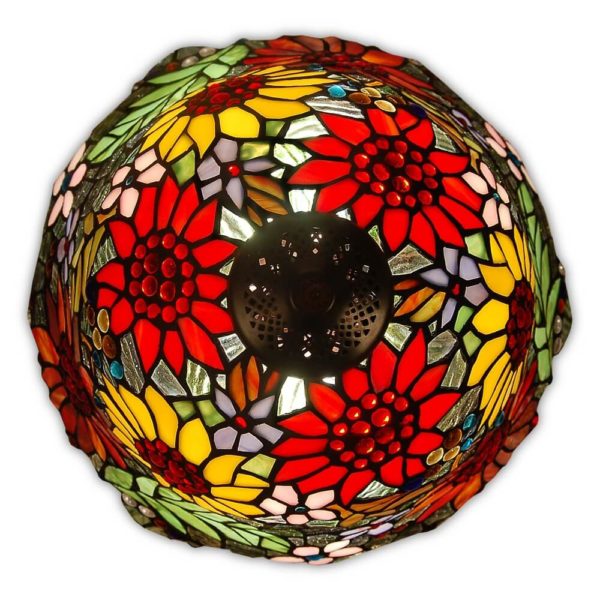 Table-lamp-with-butterflies-and-floral-decoration-1 Lampă de masă cu fluturi și decor floral în stil Tiffany, ADM - imagine 2