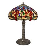 Lampă de masă cu libelule în stil Tiffany