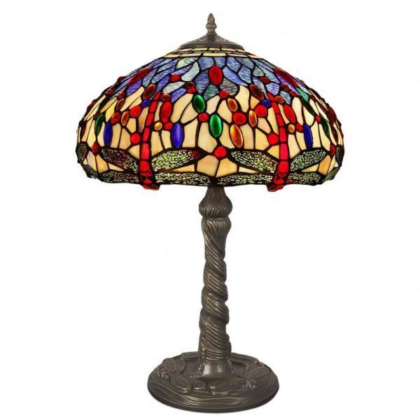 Table-lamp-dragonfly Lampă de masă cu libelule în stil Tiffany