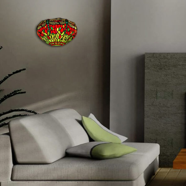 Aplică de perete cu libelule în stil Tiffany, ADM - imagine 2