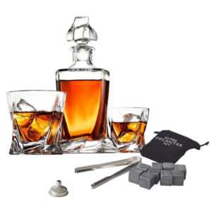 Set decantor răsucit cu două pahare